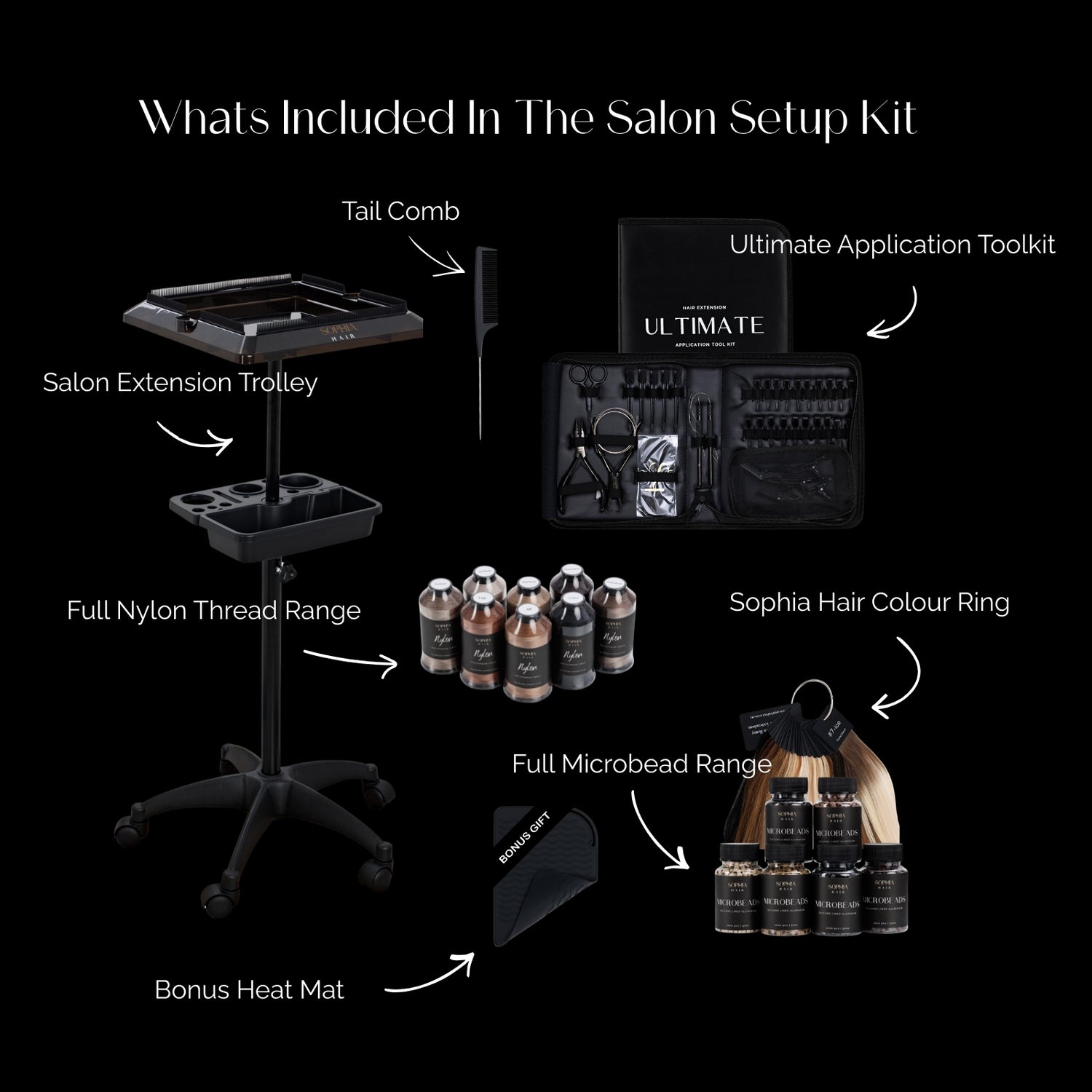 Weft Hair Extension Complete Salon Setup Kit