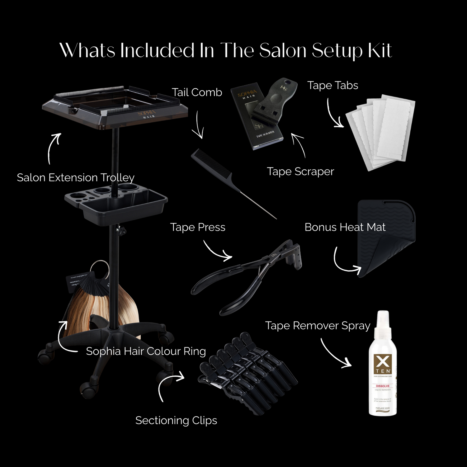 Tape Hair Extension Salon Setup Kit